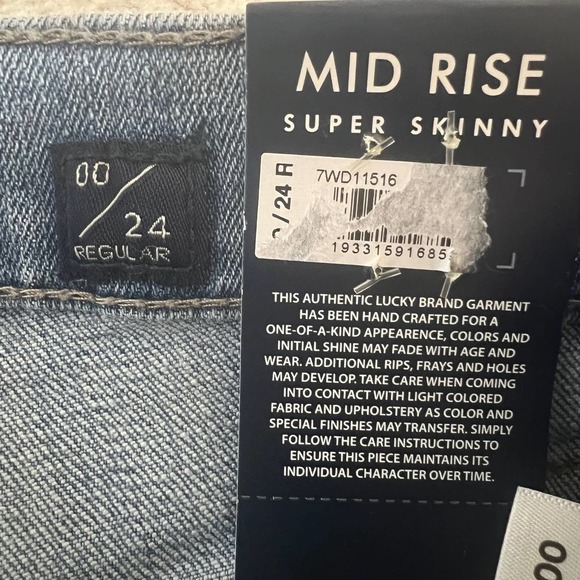 LUCKY BRAND AVA MID RISE SUPER SKINNY MEDIUM WASH JEANS NWT WOMEN'S SIZE 24 - Picture 14 of 16